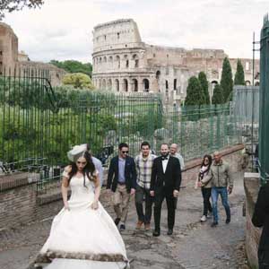 a walk through steets of the ancient city for spouses and guests, passeggiata nella roma antica degli sposi
